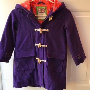 Mini Biden Girls 6-7Y Wool, Hooded Coat